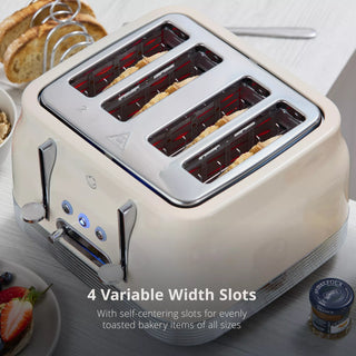 Retro 4 Slice Toaster Cream