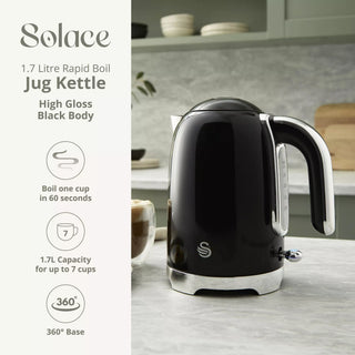 Solace 1.7L Rapid Boil Jug Kettle Black