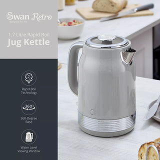 Swan Retro 1.7L Jug Kettle Grry