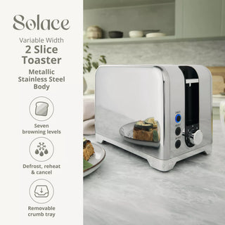 Solace 2 Slice Toaster Stainless Steel