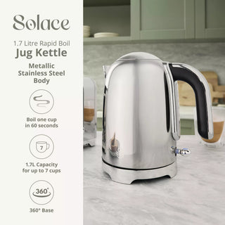 Solace 1.7L Rapid Boil Jug Kettle Stainless Steel