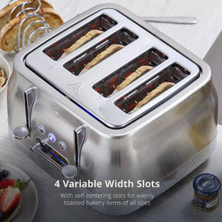 Retro Revive 4 Slice Toaster Stainless Steel