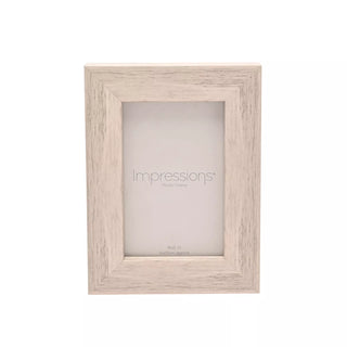 Impressions Wooden Photo Frame White Finish Flat Edge 4" x 6"