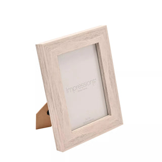 Impressions Wooden Photo Frame White Finish Flat Edge 5" x 7"