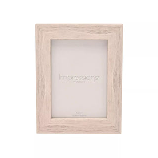 Impressions Wooden Photo Frame White Finish Flat Edge 5" x 7"
