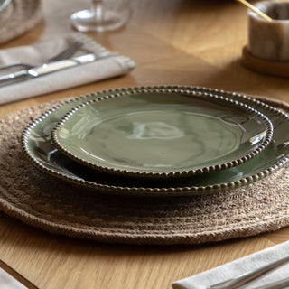 Organic Beaded Side Plate Olive