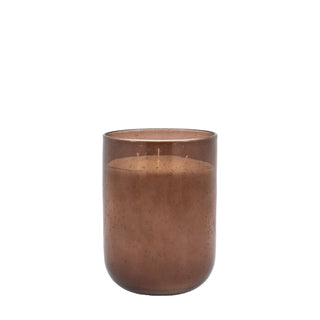 Pomegranate Brown Glass Candle Lrg