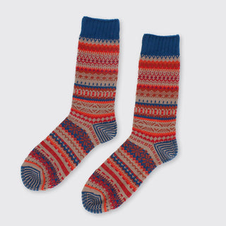 Hector Men's Fairisle Sock Red/Blue