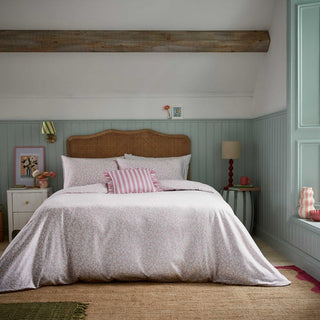 Rosebud Brushed Cotton Single Duvet Set Pink