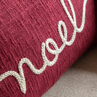 Heritage Noel Embroidered Cshion Merlot