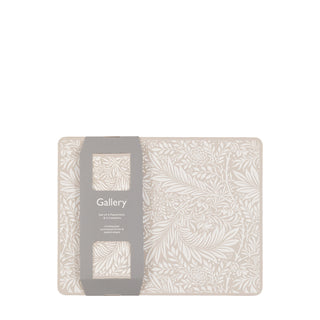 Farmhouse Pink Leaf Placemat and Coaster Set