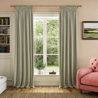 Floral Foulard Lined Curtains 90"x90" Creme/Multi