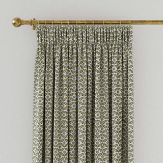 Floral Foulard Lined Curtains 90"x90" Creme/Multi