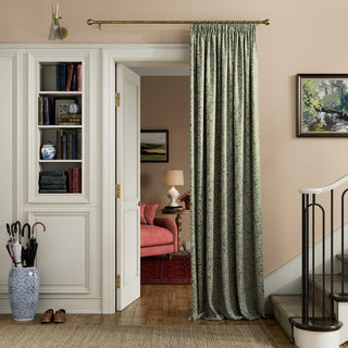 Twilight Ditsy Lined Curtains Green 90X90"