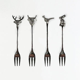 Country Animals Pastry Forks Set of 4
