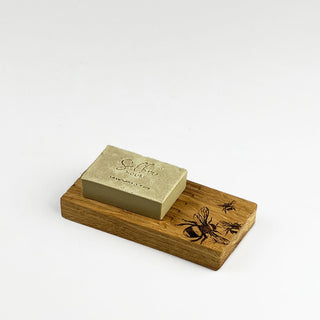 Oak Soap Dish & Soap Set Bee