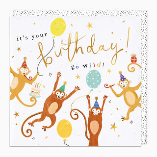 Monkey's Go Wild Birthday Card