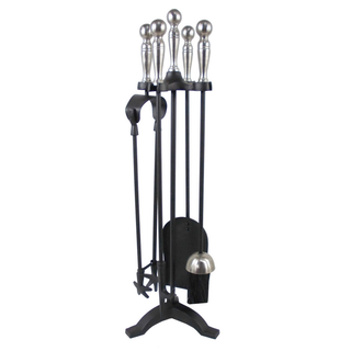 Five Piece Companion Ball Set Black & Pewter 23in