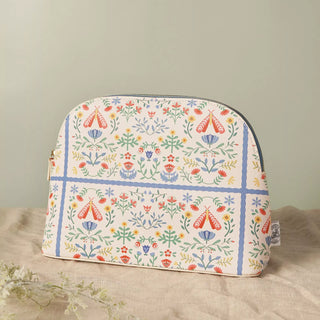 Sophia Lane Large Floral Make-Up Bag  Cream