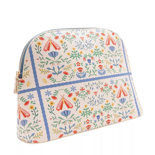 Sophia Lane Large Floral Make-Up Bag  Cream