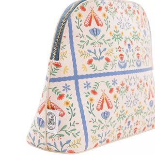 Sophia Lane Large Floral Make-Up Bag  Cream