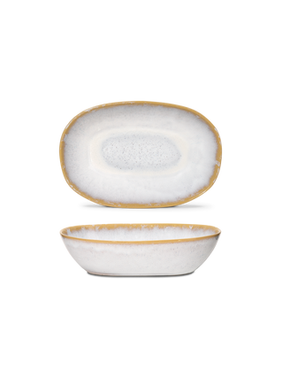 White Amazonia Medium Deep Oval Serving Dish