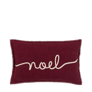 Heritage Noel Embroidered Cshion Merlot