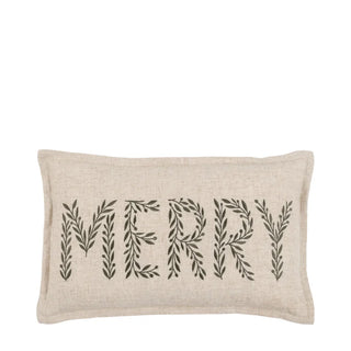 Woodland Embroidered Merry Cushion