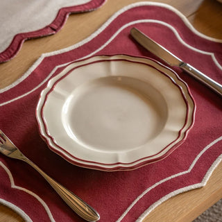 Heritage Scallop Side Plates Red 4pk