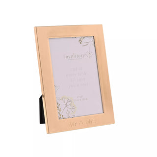 Love Story Wildflower Gold Photo Frame 4" x 6" - Mr & Mrs