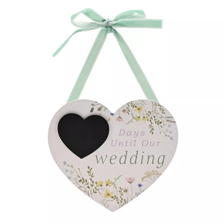 Love Story Wildflower Countdown Heart Plaque