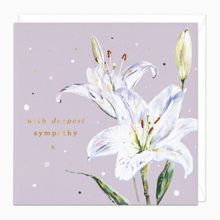 White Lillies Sympathy Card