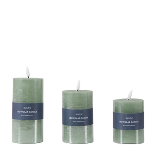 LED Candle Rustic Sage Med