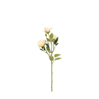 White Vintage Rose Faux Stem