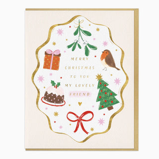 Lovely Friend Icons Christmas Card