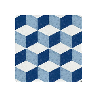 Denby Blue Geometric Square Placemats Set of 6