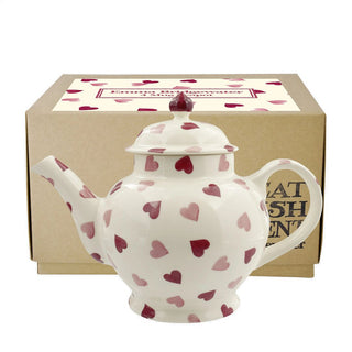 Pink Hearts 4 Mug Teapot Boxed
