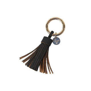 Key Ring Tassle Cream Black