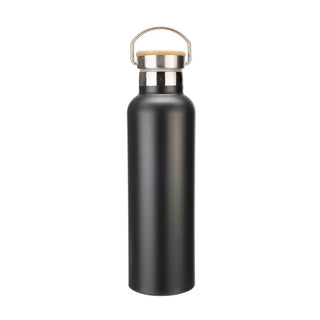 Double Wall Bottle With Bamboo Lid 750ml Midnight