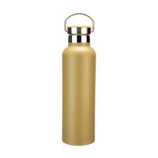 Double Wall Bottle With Bamboo Lid 750ml Olive