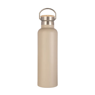 Double Wall Bottle With Bamboo Lid 750ml Putty