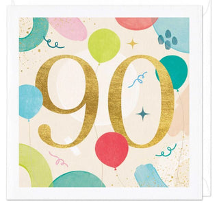 90th Balloons Birthday Card