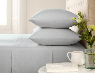 Brushed Cotton Flat Sheet King Silver