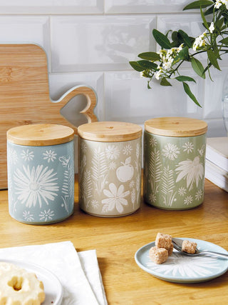 Homestead Ceramic Canister Grey-Blue