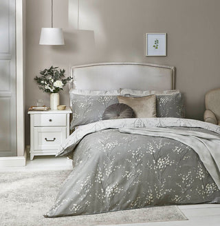 Pussy Willow Steel King Duvet Cover Set