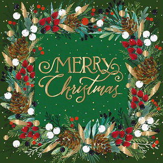 Evergreen Wreath Christmas Card