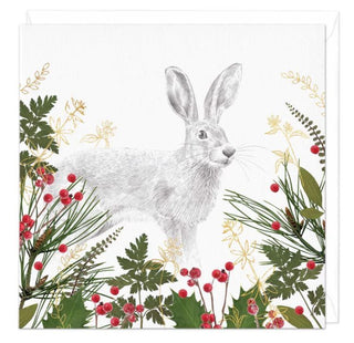 Pencil Rabbit Christmas Card