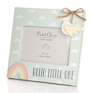 Petit Cheri "Hello Little One" Bird & Rainbow Photo Frame 6" x 4"