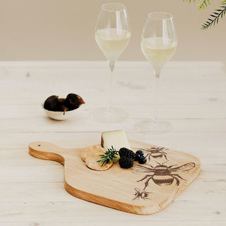 Etched Bee Oak Hanging Paddle Medium
